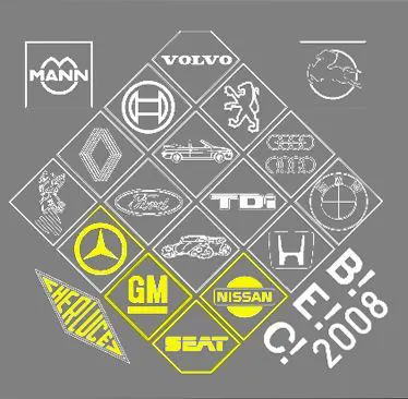 Logos coches en ejecucion